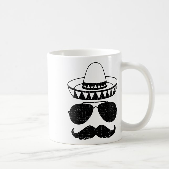 Lönsam Sombrero Ansikte med mustache för mexikansk Kaffemugg (Höger)