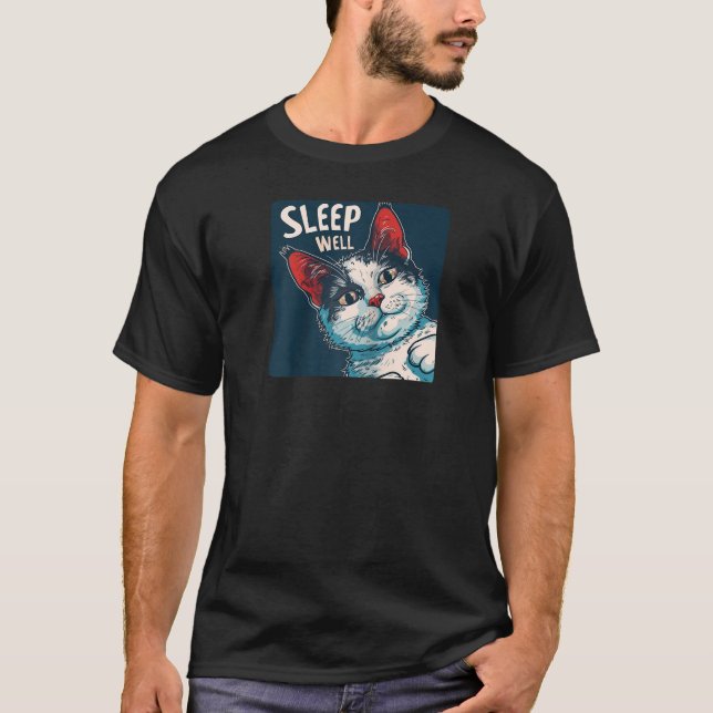 Lönsam sömnbrunn Cat Raglan Baseball Tee (Framsida)