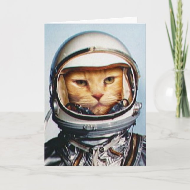 Lönsam "Space Cat"-födelsedag Kort (Framsida)