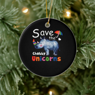 Lönsam Spara Knubbiget Unicorns Tjock Rhino Julgransprydnad Keramik