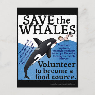 Lönsam Spara vid Whales Satire Spoof Orca Vykort