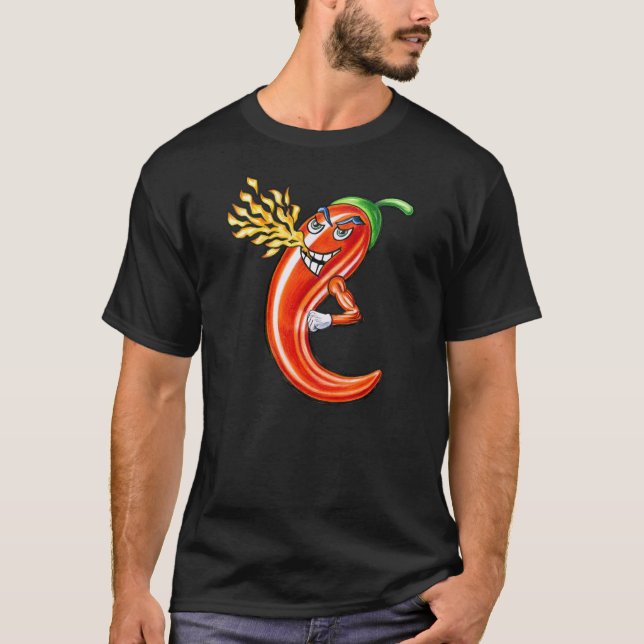 Lönsam spicy Chili vid brand T Shirt (Framsida)