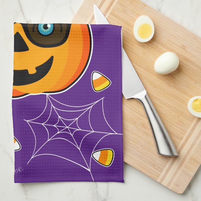 Lönsam Spooky Pumpkin iconic winkS Kitchen Towels Kökshandduk (Vikt i Fjärdedel)