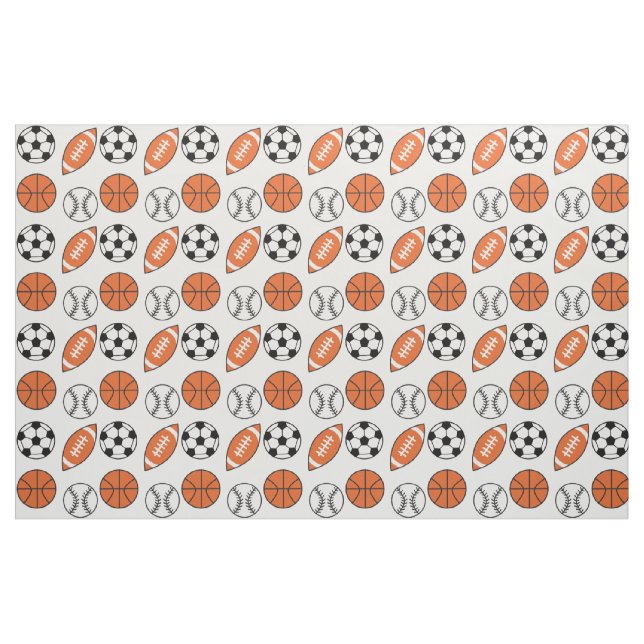 Lönsam sport bollar mönster tyg (Fat Quarter)