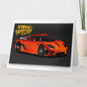 Lönsam sportbil Jumbo Birthday Card Kort