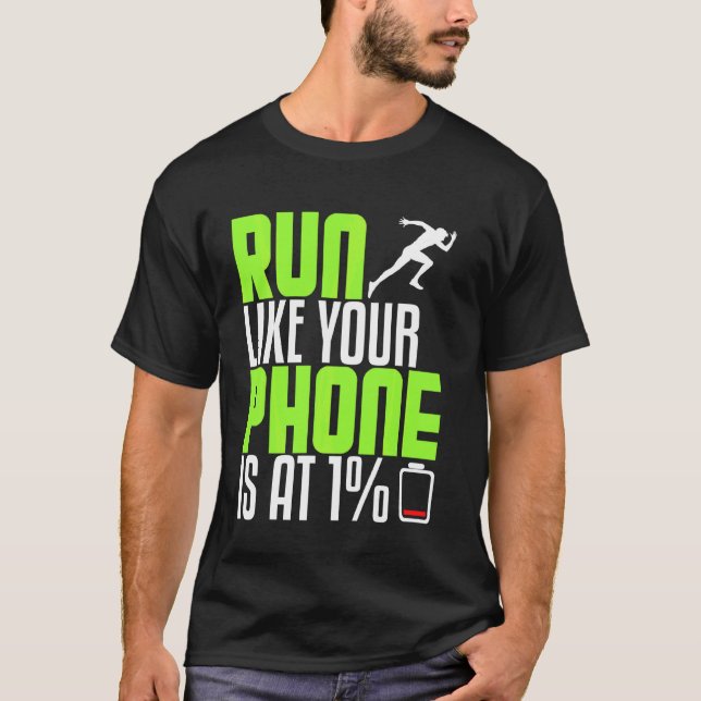 Lönsam Springer som Mobil på halv maraton G T Shirt (Framsida)