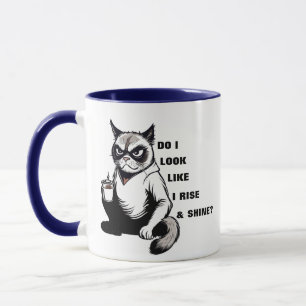 Lönsam Stiga upp och Shine Grumpy Cat Morgonkaffe Mugg