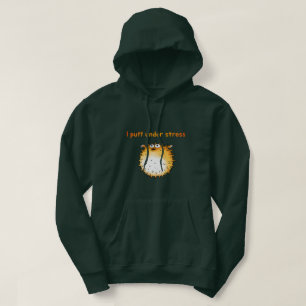 Lönsam Stressat Tecknad av Pufferfish Hoodie