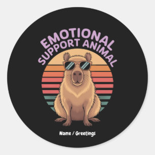 Lönsam support för djurkapybara Sticker Runt Klistermärke