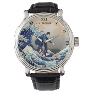 Lönsam surfing på Hokusai Underbara våg Armbandsur