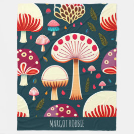 Lönsam svamp Röda vattenfärgen Mönster Fleecefilt