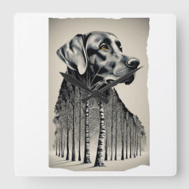 Lönsam svart arbetskraft eller kol teckning fyrkantig klocka