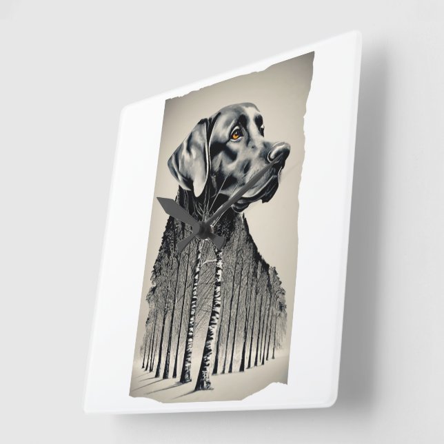 Lönsam svart arbetskraft eller kol teckning fyrkantig klocka (Vinkel)