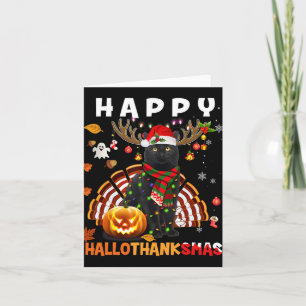 Lönsam svart katt Halloween-jul Kat Lycklig Hall Kort