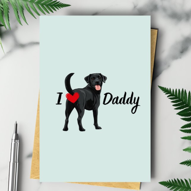 Lönsam Svart lab Hund Bum Butt Heart Fars dag Kort (Skapare uppladdad)