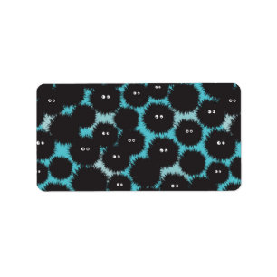 Lönsam svartfluffy-monster adressetikett