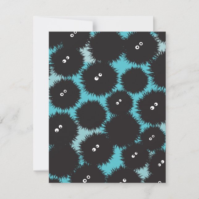 Lönsam svartfluffy-monster julkort (Framsida)