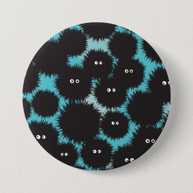 Lönsam svartfluffy-monster knapp (Framsida)