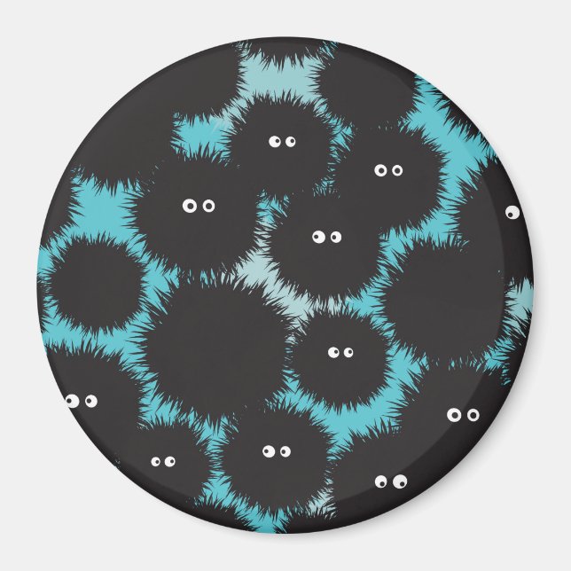 Lönsam svartfluffy-monster magnet (Framsidan)