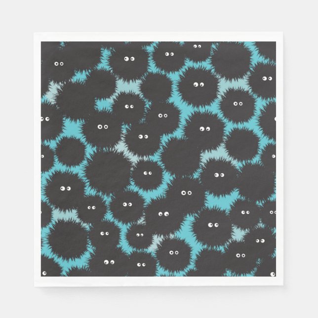 Lönsam svartfluffy-monster pappersservett (Framsidan)