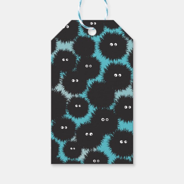 Lönsam svartfluffy-monster presentetikett (Framsidan)