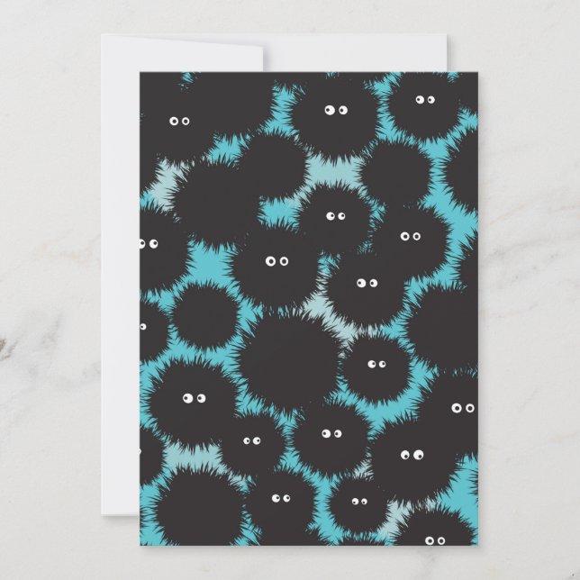 Lönsam svartfluffy-monster spara datumet (Framsida)