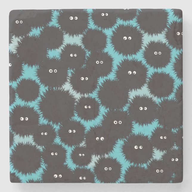 Lönsam svartfluffy-monster stenunderlägg (Framsidan)