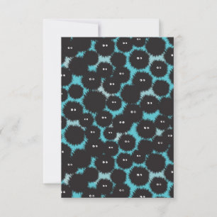 Lönsam svartfluffy-monster tack kort