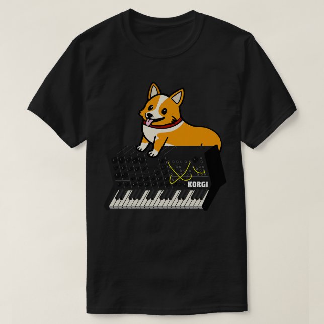 Lönsam syntetizer för Corgi Hund älskare T Shirt (Design framsida)