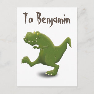 Lönsam t rex-illustration av dinosauritecknad vykort