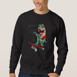 Lönsam T Rex Skateboarding Dinosaurs för pojkar fl Lång Ärmad Tröja