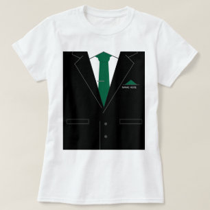 Lönsam T-Shirt Black Kostym och Tie Anpassningsbar