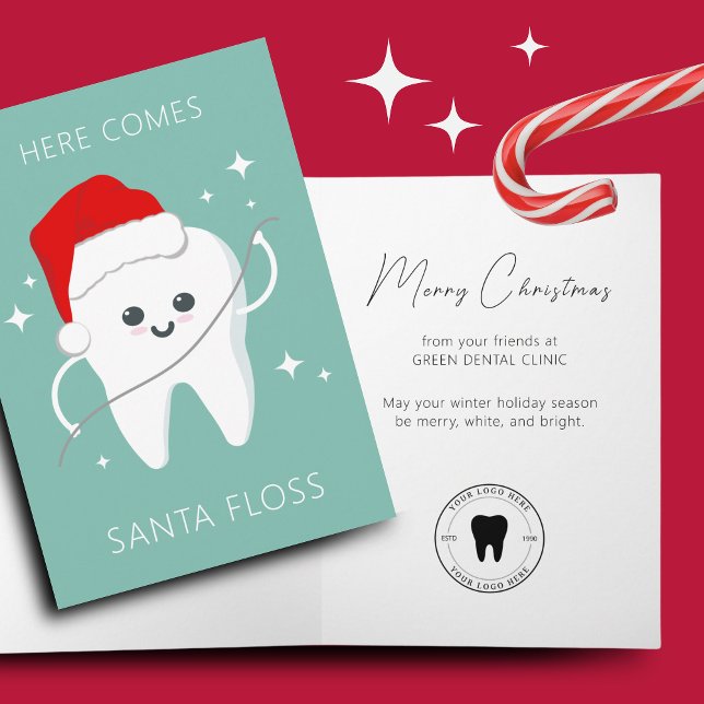 Lönsam tandläkare Dental Clinical Jul Helgdag Kort (Folded Christmas card)