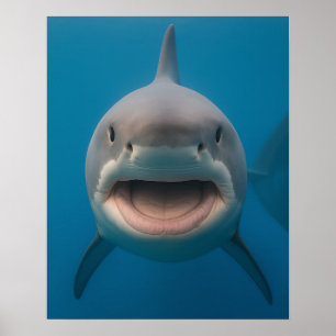 Lönsam tandlös Underbar Vita hajmecka Art Poster