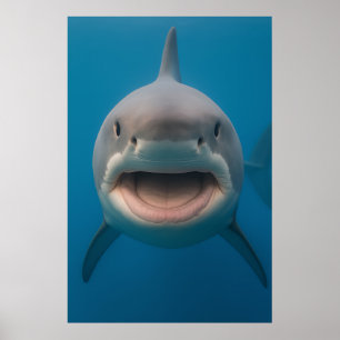 Lönsam tandlös Underbar Vita hajmecka Art Poster