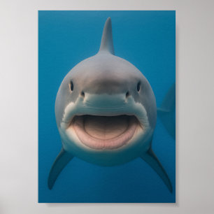 Lönsam tandlös Underbar Vita hajmecka Art Poster