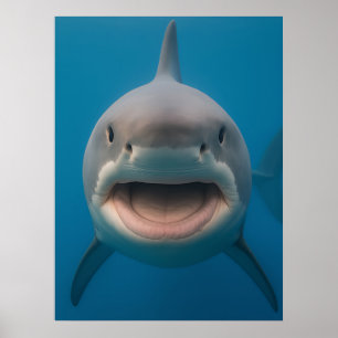 Lönsam tandlös Underbar Vita hajmecka Art Poster