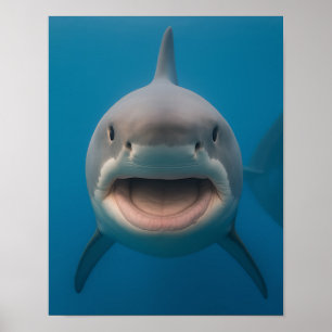 Lönsam tandlös Underbar Vita hajmecka Art Poster