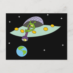 Lönsam Tecknad Alien och Earth Postcard Vykort