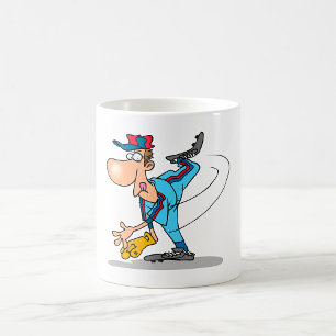 Lönsam Tecknad Baseball Pitcher Throwing a Fastbal Kaffemugg