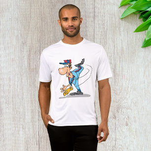Lönsam Tecknad Baseball Pitcher Throwing a Fastbal T Shirt