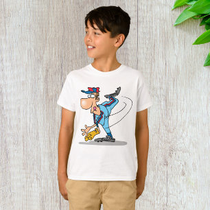 Lönsam Tecknad Baseball Pitcher Throwing a Fastbal T Shirt