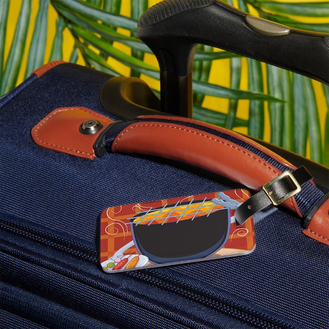 Lönsam Tecknad BBQ Grill med Tongs och Skewers Bagagebricka (Skapare uppladdad)