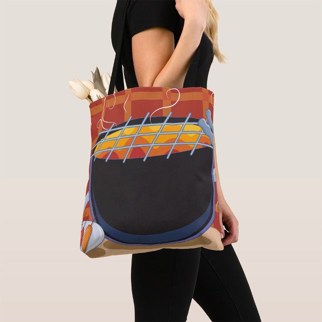 Lönsam Tecknad BBQ Grill med Tongs och Skewers Tygkasse (Skapare uppladdad)