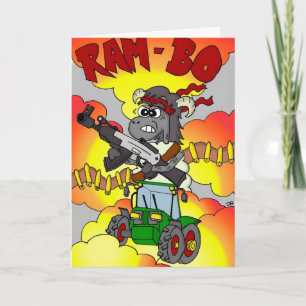 Lönsam Tecknad Birthday Card - Rambo / Ram-bo Kort
