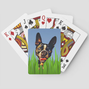 Lönsam Tecknad Boston Terrier Deck of Cards Casinokort