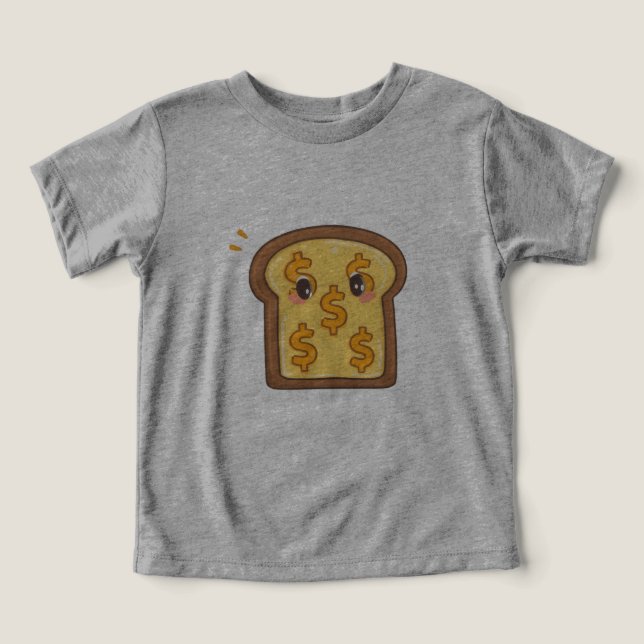 Lönsam Tecknad Bread Dollar-teckengrafik Tee (Design Framsida)