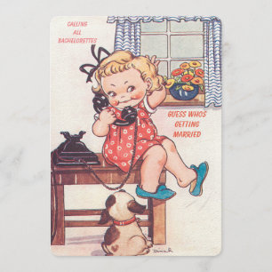 Lönsam tecknad bröllop gossip inbjudningar