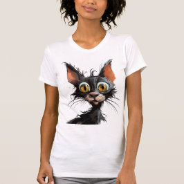 Lönsam Tecknad Caricature Cat T Shirt