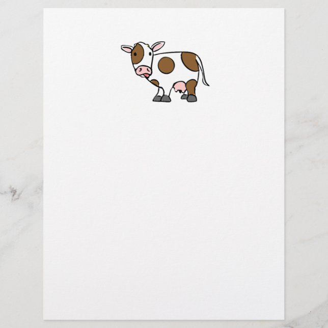 Lönsam Tecknad Cow med Cute Farm Animal Attityt (Framsida)